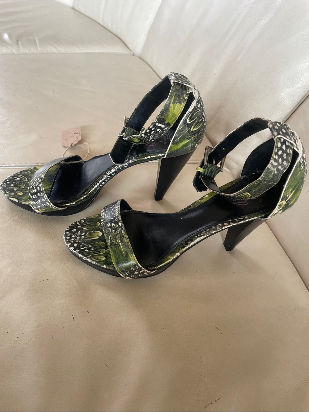 🔥 Wild Fire Camo / Guinea Fowl / Garden Pattern with Cone Heel - Hot!